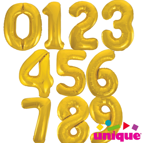 Classic Gold 34" Foil Number balloons