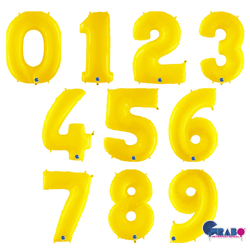 Fluorescent Yellow 40" Number Foil balloons