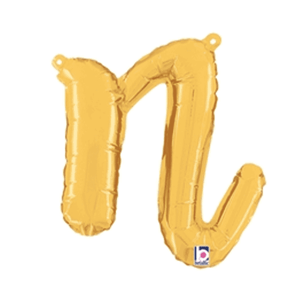 Gold Air filled letter N 14