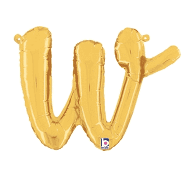 Gold Air filled letter W 14