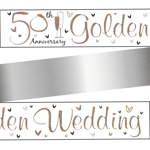 Gold Wedding Anniversary Foil Banner