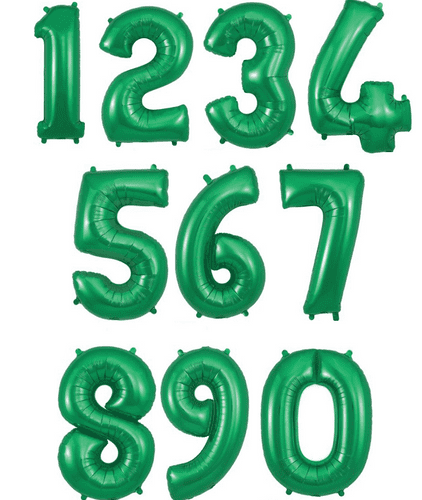 Green 34" Foil Number Balloons