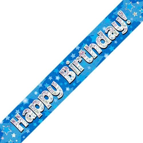 Happy Birthday Blue Banner 9ft 2.7m