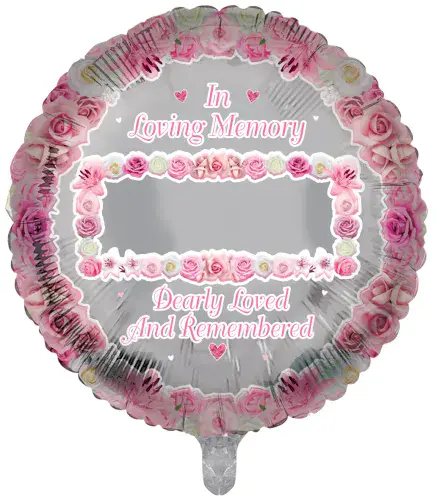 In Loving Memory 18" pink round foil balloon