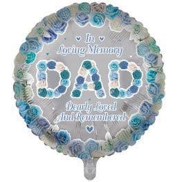 In Loving Memory Dad 18" blue foil balloon
