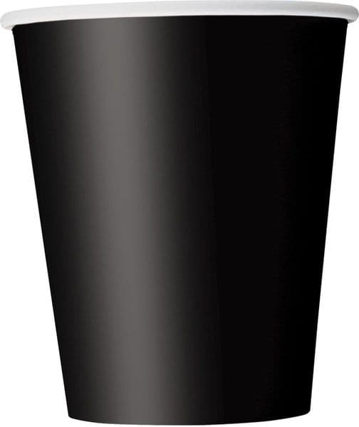 Midnight Black 9oz Paper Cups 8pcks