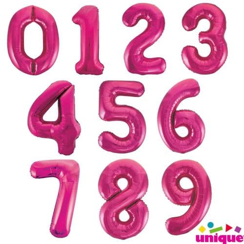 Pink 34" Number Foil balloons