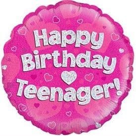 Pink Hearts Birthday Teenager 18" Foil