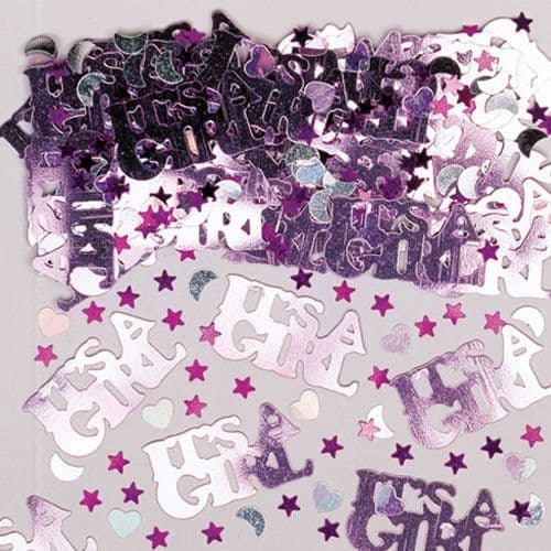 Pink Metallic It's A Girl Confetti 14g
