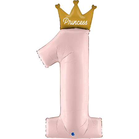 Princess Pastel Pink Number 1 40" Foil