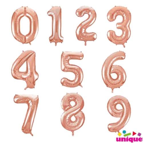 Rose Gold 34" Foil Number balloons