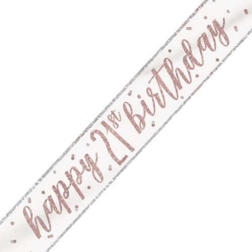 Rose Gold Glitz 21st Birthday Foil Banner 9ft