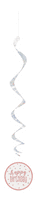 Rose Gold Glitz Happy Birthday Hanging Decorations 6pck