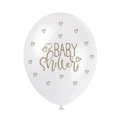 Baby Shower Gold 12 Inch Latex Balloons