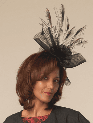 Black and feather hat