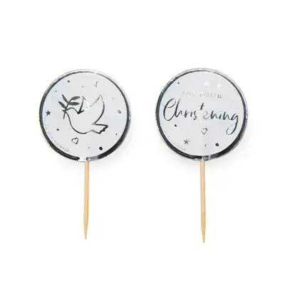 Christening Ruby Cupcake Toppers (12pk