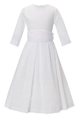 Cotton voile pleated flower girl dress