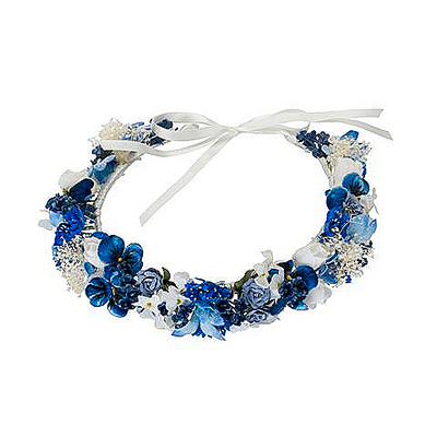 Flower girl blue circlet head dress