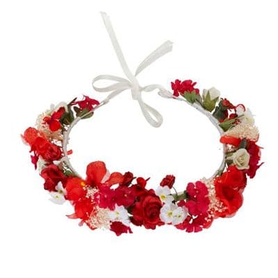 Flower girl red circlet head dress