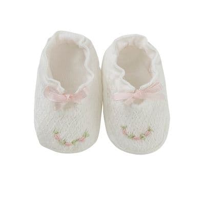 Hand smocked booties was £19.50 now £ 9.75