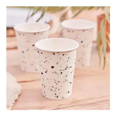 Mint Terrazzo Eco Paper Cups - 266ml (8pk) SOLD OUT