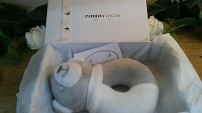 Newborn baby grey rattle gift box