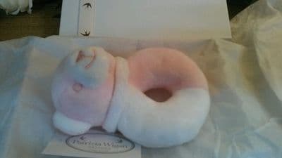 Newborn baby pink rattle gift box