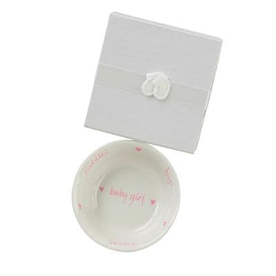 Pink hand painted baby bowl