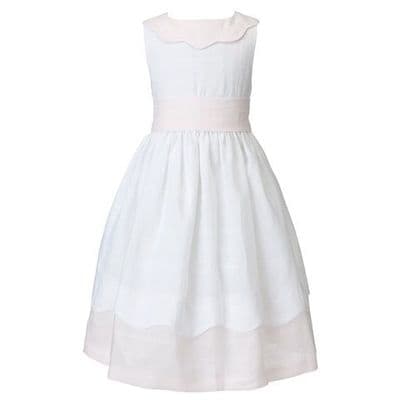 Pink Linen flower girl dress