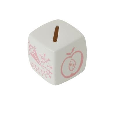 Pink motif hand painted money box