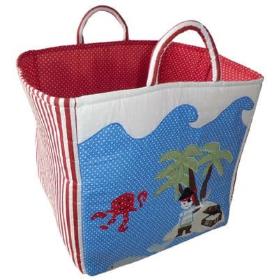 Quilted patchwork pirate toy bag