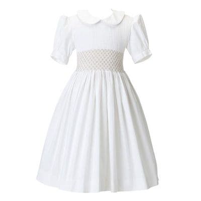 Sample hand smocked beige design