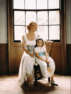 Silk flower girl dress