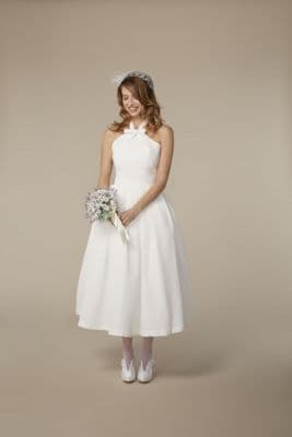Silk tea dress wedding gown