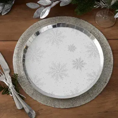 Silver Foil Snowflake Paper Plates - 25cm (8pk) SOLD OUT