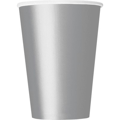 Silver Solid 9oz Paper Cups - Pack of 14 SOLD OUT