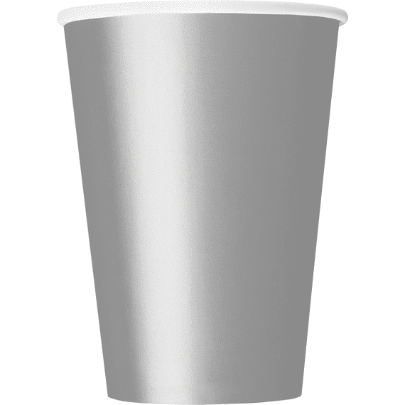 Silver Solid 9oz Paper Cups - Pack of 14 SOLD OUT
