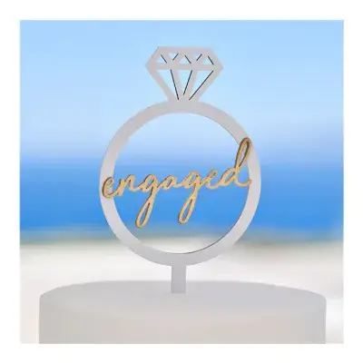 Wooden Engaged Ring Cake Topper - SOLD OUT