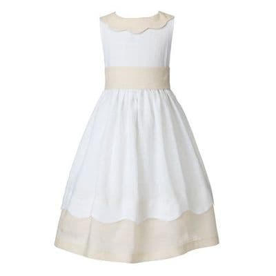 Yellow linen flower girl dress