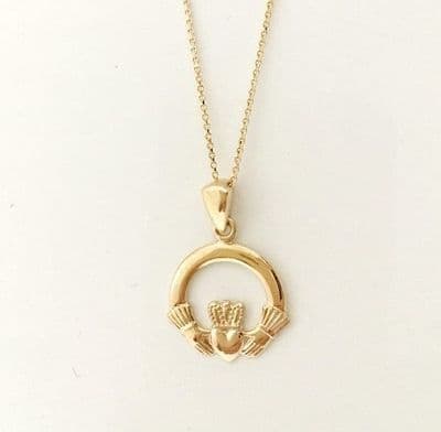 10K Gold Claddagh Pendant By Facet Ireland