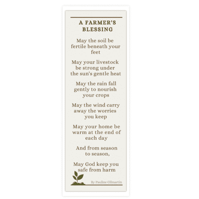 A Farmer's Blessing Bookmark