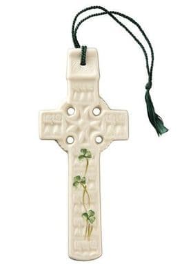 Belleek China Celtic Shamrock Wall Cross