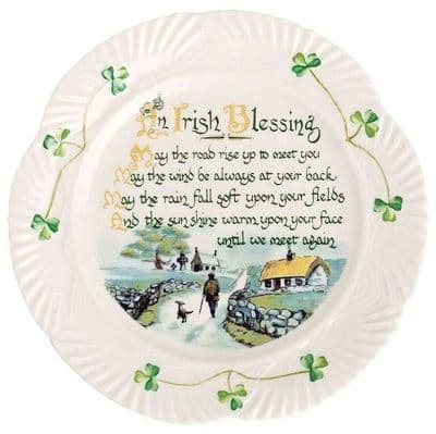 Belleek China Harp Irish Blessing Plate