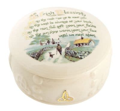 Belleek China Irish Blessing Trinket Box