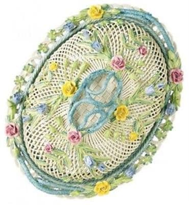 Belleek China Oval Covered Basket