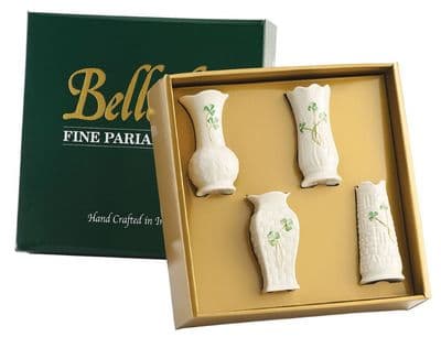 Belleek China Set of Four Mini Vases