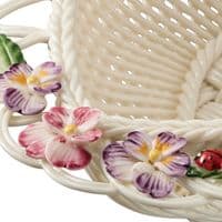 Belleek China Violet Basket