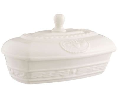 Belleek Claddagh Butter Dish