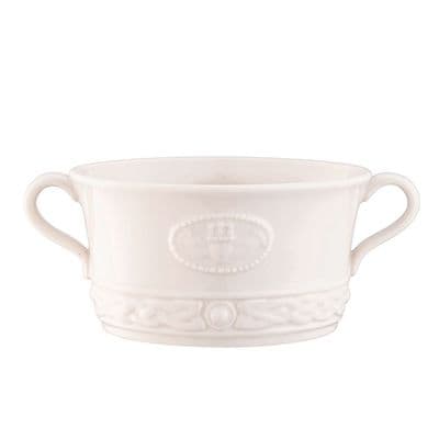 Belleek Claddagh Handled Soup Bowl