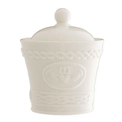 Belleek Claddagh Sugar Bowl With Lid